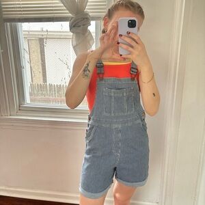 Pinstriped Shortalls